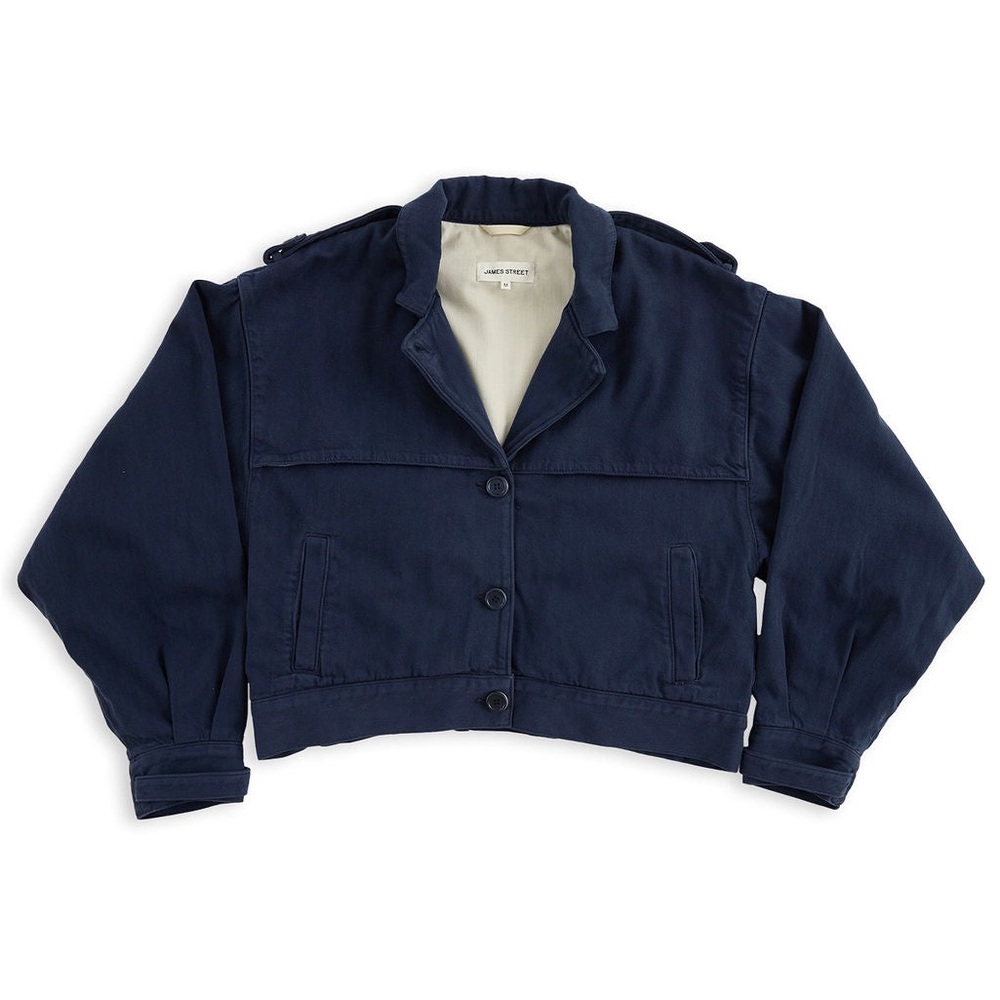 Indigo Trench Bomber Jacket